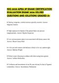 NSG 6020 APEA 3P EXAMS CERTIFICATION EVALUATION EXAMS 2026 SOLVED QUESTIONS AND SOLUTIONS GRADED A