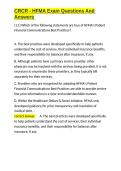 CRCR - HFMA Exam Questions And Answers&period;docx
