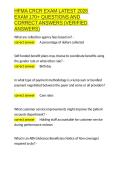 HFMA CRCR EXAM LATEST 2026 EXAM 170&plus; QUESTIONS AND CORRECT ANSWERS &lpar;VERIFIED ANSWERS&rpar;&period;docx