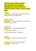 CSPPM Study Guide &lpar;Certified Specialist Physician Practice Management&rpar; Exam Questions &plus; Verified Answers 100- correct&comma; Update 2026&period;docx