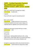 CSPR - Certified Specialist Payment Rep &lpar;HFMA&rpar; Exam Questions &plus; Verified Answers 100- correct&comma; Update 2026&period;docx