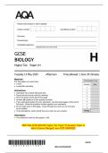 2025 AQA GCSE BIOLOGY Higher Tier Paper 1H Question Paper &  Mark Scheme &lpar;Merged&rpar; June 2025 &lbrack;VERIFIED&rsqb;