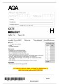 2025 AQA GCSE BIOLOGY Higher Tier Paper 2H Question Paper &  Mark Scheme &lpar;Merged&rpar; June 2025 &lbrack;VERIFIED&rsqb;