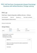 PSYC 140 Final Exam&colon; Developmental Lifespan Psychology &ndash; Exam Questions with Verified Solutions &vert; Portage Learning 2026&sol;2027