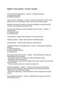 MGMT 310A EXAM 1 STUDY GUIDE