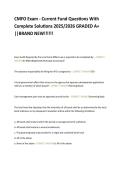 CMFO Exam - Current Fund Questions With  Complete Solutions 2025&sol;2026 GRADED A&plus;  &vert;&vert;BRAND NEW&excl;&excl;&excl;&excl;&excl;&excl;