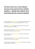 ECE Exam Practice Test &vert; Early Childhood  Education Study Guide & Practice ALREADY  GRADED A&plus; &vert;&vert;BRAND NEW VERSION  WITH  QUESTIONS AND WELL DETAILED ANSWERS&period;ECE Exam Practice Test &vert; Early Childhood  Education Study Guide & Practice ALREADY  GRADED A&plus; &vert;&vert;BR