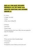 NUR 3227 VSIM MARY RICHARDS FEEDBACK LOG TEST BANK 2026 UPDATED QUESTIONS AND ANSWERS GRADED A&plus;