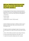 NUR 6665 CERTIFICATION EVALUATION EXAMS 2026 SOLVED QUESTIONS AND SOLUTIONS GRADED A&plus;