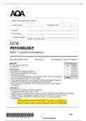 2025 AQA GCSE PSYCHOLOGY Paper 1 Cognition and Behaviour   Question Paper & Mark Scheme &lpar;Merged&rpar; June 2025 &lbrack;VERIFIED&rsqb;&period; 