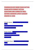 PHARMACOLOGY NBME EXAM &lpar;ACTUAL EXAM&rpar; WITH CORRECT ACTUAL QUESTIONS AND CORRECTLY WELL DEFINED ANSWERS LATEST ALREADY GRADED A&plus; 2026