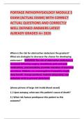 PORTAGE PATHOPHYSIOLOGY MODULE 5 EXAM &lpar;ACTUAL EXAM&rpar; WITH CORRECT ACTUAL QUESTIONS AND CORRECTLY WELL DEFINED ANSWERS LATEST ALREADY GRADED A&plus; 2026