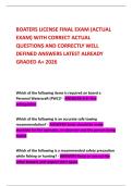 BOATERS LICENSE FINAL EXAM &lpar;ACTUAL EXAM&rpar; WITH CORRECT ACTUAL QUESTIONS AND CORRECTLY WELL DEFINED ANSWERS LATEST ALREADY GRADED A&plus; 2026