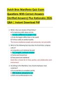Dutch Bros Manifesto Quiz Exam  Questions With Correct Answers  &lpar;Verified Answers&rpar; Plus Rationales 2026  Q&A &vert; Instant Download Pdf 