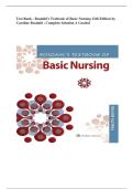 Rosdahl's Textbook of Basic Nursing 12th Edition &ndash; Complete Test Bank with Answers &vert; Graded Solutions