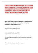 CMIT CAPSTONE COURSE &lpar;ACTUAL EXAM&rpar; WITH CORRECT ACTUAL QUESTIONS AND CORRECTLY WELL DEFINED ANSWERS LATEST ALREADY GRADED A&plus; 2026