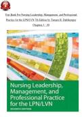 Test Bank For Nursing Leadership&comma; Management&comma; and Professional Practice for the LPN&sol;LVN 7th Edition by Tamara R&period; Dahlkemper Chapters 1 - 20