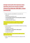 Georgia Construction Site Supervisor Exam &ndash; Questions and Correct Answers &lpar;Verified&rpar;