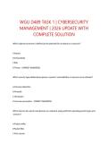 WGU D489 TASK 1 CYBERSECURITY MANAGEMENT 2026 UPDATE WITH COMPLETE SOLUTION&period;pdf