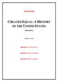 Test Bank &ndash; Created Equal&colon; A History of the United States&comma; Volume 1 &lpar;5th Edition&rpar; by Jacqueline A&period; Jones &vert; All Chapters