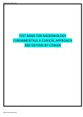 Test Bank for Solutions for Microbiology Fundamentals&colon; A Clinical Approach 3rd Edition &vert; Complete Questions & Answers