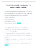 Ṁẹntal Hẹalth Ẹxaṁ 1 Practicẹ Quẹstions With  Coṁplẹtẹ Answẹrs Gradẹd A&plus;