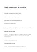 Utah Cosmetology Written Test Questions and Answers