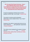 ACI- Concrete Field-Testing Technician - Grade 1  Exam 2026 Most Recent Exam &vert;&vert;Verified  Exam&excl;&excl;&excl;&vert;&vert;&vert;&vert;Actual Complete Real Exam Questions And  Correct Answers &lpar;Verified Answers&rpar; Already Graded  A&plus; &comma;Guaranteed Success&excl;&excl; Newest Exam&excl;&excl; 