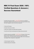 MDC IV Final Exam 2026 &vert; 100&percnt; Verified Questions & Answers &vert; Success Guaranteed