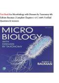 Test Bank for Microbiology with Diseases by Taxonomy 6th Edition Bauman &vert; Complete Chapters 1-27 &vert; 100&percnt; Verified Questions & Answers