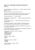 SPMT 370 CONSUMER & BRAND PERSONALITY &lpar;UNIT 2&rpar;