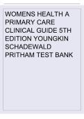 Test Bank for Women&rsquo;s Health&colon; A Primary Care Clinical Guide 5th Edition &vert; Youngkin &vert; Complete Questions & Answers