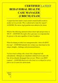 CERTIFIED BEHAVIORAL HEALTH CASE MANAGER &lpar;CBHCM&rpar; EXAM QUESTIONS AND ANSWERS 2026