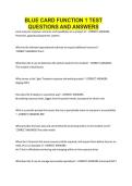 BLUE CARD FUNCTION 1 TEST QUESTIONS AND ANSWERS