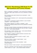WGU D311 Microbiology &vert; OA Exam Study Guide &vert; Verified Questions & Answers &vert; 2026