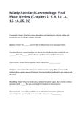 Milady Standard Cosmetology- Final Exam Review Questions and Answers &lpar;Chapters 1&comma; 5&comma; 9&comma; 10&comma; 14&comma; 15&comma; 16&comma; 25&comma; 26&rpar;