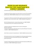 RHODE ISLAND INSURANCE PRACTICE TEST QUESTIONS WITH CORRECT ANSWERS