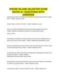 RHODE ISLAND ADJUSTER EXAM RATED A&plus; QUESTIONS WITH ANSWERS&period;