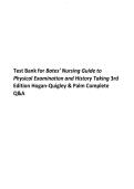 Test Bank for Bates&rsquo; Nursing Guide to Physical Examination and History Taking&comma; 3rd Edition by Hogan‑Quigley & Palm