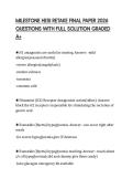 MILESTONE HESI RETAKE FINAL PAPER 2026 QUESTIONS WITH FULL SOLUTION GRADED A&plus;