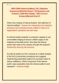 WGU D560 Internal Auditing I OA &vert; Objective  Assessment&vert;&vert;Verified Exam&excl;&excl; &vert; 59 Questions and  Answers &vert; 2026 New Update &vert; 100&percnt; Correct  Answers&vert;&vert;Newest Exam&excl;&excl;&excl;