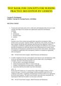 TEST BANK FOR CONCEPTS FOR NURSING PRACTICE 3RD EDITION BY GIDDENS