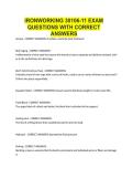 IRONWORKING 30106-11 EXAM QUESTIONS WITH CORRECT ANSWERS