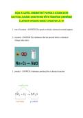 AQA A LEVEL CHEMISTRY PAPER 2 EXAM 2026 &lpar;Actual Exam&rpar; Questions with verified Answers &lpar;Latest Update 2026&rpar; UPDATE&excl;&excl; A&plus;&excl;&excl;&excl;