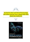 Test bank Basic and Clinical Pharmacology 15th Edition Katzung