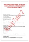 Family Nurse Practitioner Exam ANCC  NEWEST EXAM CURRENTLY TESTING COMPLETE EXAM QUESTIONS WITH DETAILED VERIFIED ANSWERS