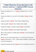 Adobe Illustrator Exam Questions with  Correct Answers &vert; Updated &lpar;100&percnt; Correct  Answers&rpar;