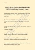 Exam 1&colon; NU185 &sol; NU 185 &lpar;Latest Update 2026 &sol;  2027&rpar; Medical-Surgical Nursing II &vert; - Galen