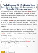 Adobe Illustrator CC   Certification Exam  Study Guide Questions with Correct Answers &vert;  Updated &lpar;100&percnt; Correct Answers&rpar; 
