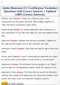 Adobe Illustrator CC Certification Vocabulary  Questions with Correct Answers &vert; Updated  &lpar;100&percnt; Correct Answers&rpar;